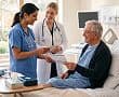 Doctor speaking with a patient in a medical clinic